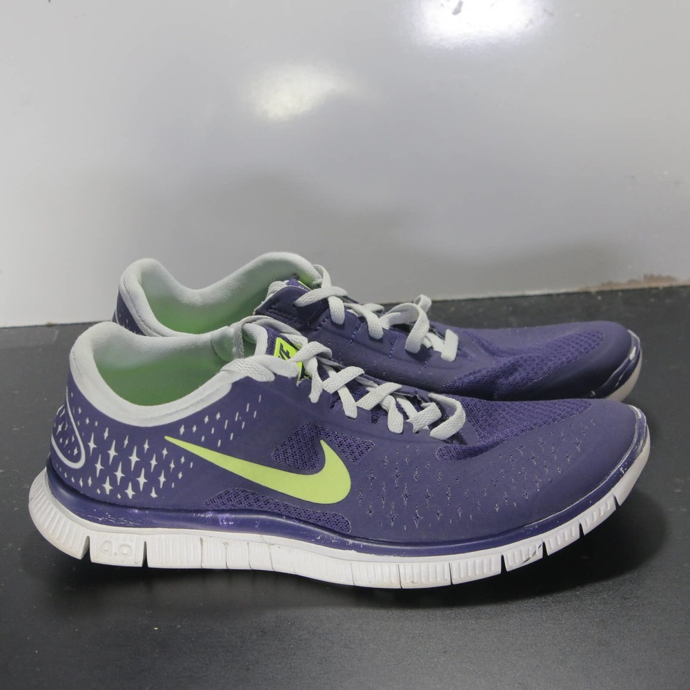 Nike Free 4.0 V2 Low Sz 9.5 Womens 005931 Purple White Running Athletic Sneakers